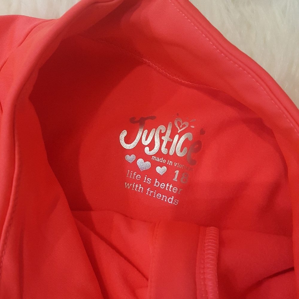 Girls size 18 JUSTICE Black 1/3 Zip Pullover Sweat